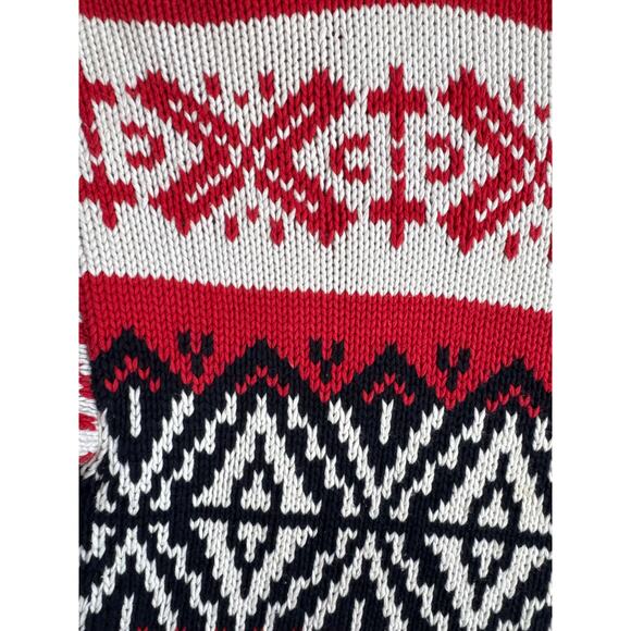 Vintage GAP Fair Isle Nordic Sweater Red Black Cream 90s Y2K hoilday large - Picture 6 of 11
